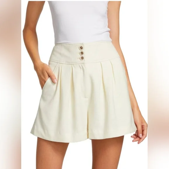 Veronica Beard High Waist Cream Shorts - Picture 1 of 5
